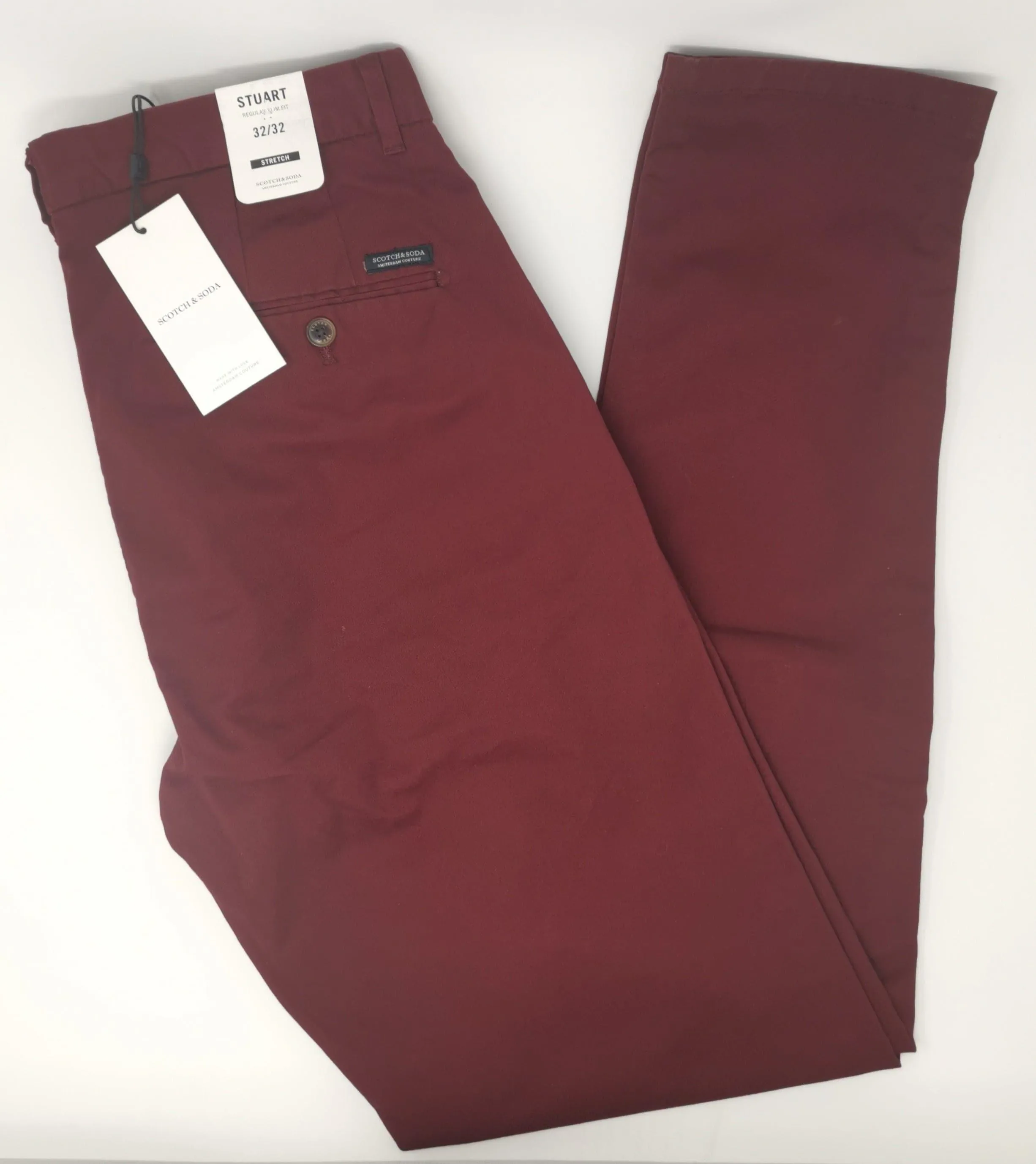 Pantalon de coton chino bordeaux